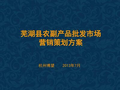 07蕪湖農(nóng)副產(chǎn)品批發(fā)市場整合營銷策劃案